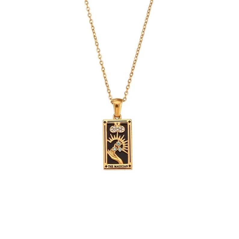 18k Gold Plated Colorful Tarot Necklace For Women - Ornaments Co - The Magician