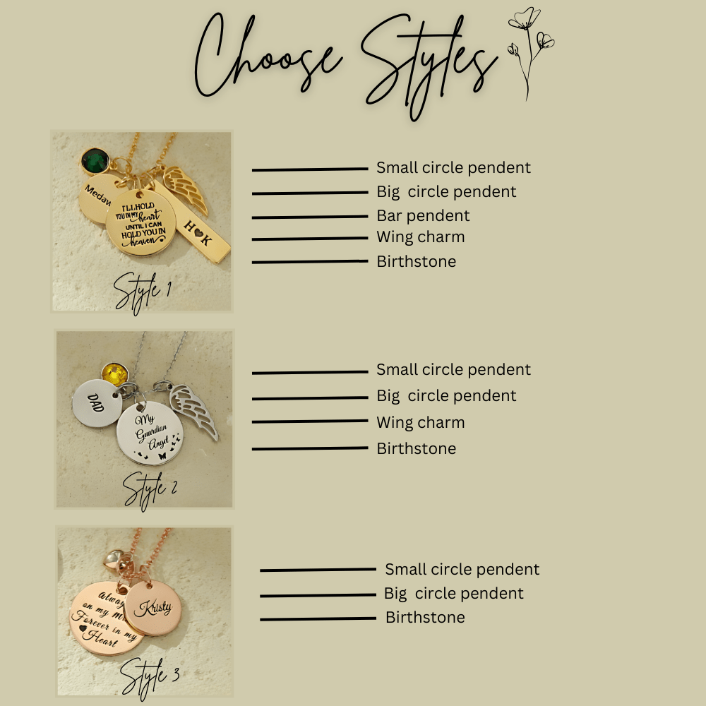 925 Sterling Silver Memorial Necklace - Ornaments Co - 18K Gold Plated