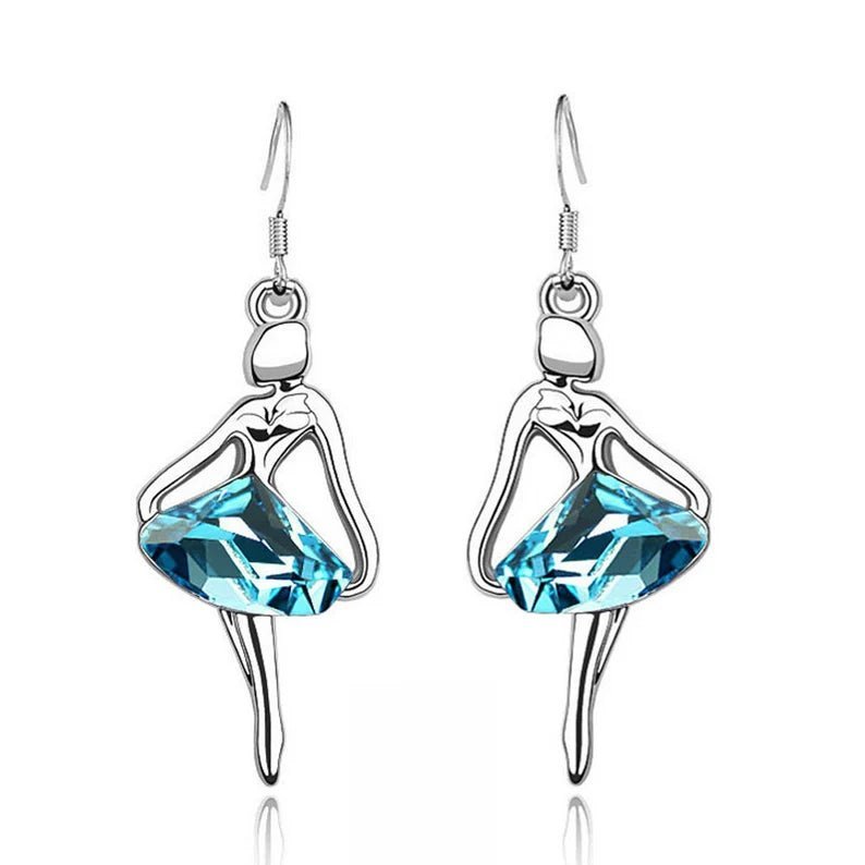 Ladies Silver Water Drop Earrings - Ornaments Co - Pink