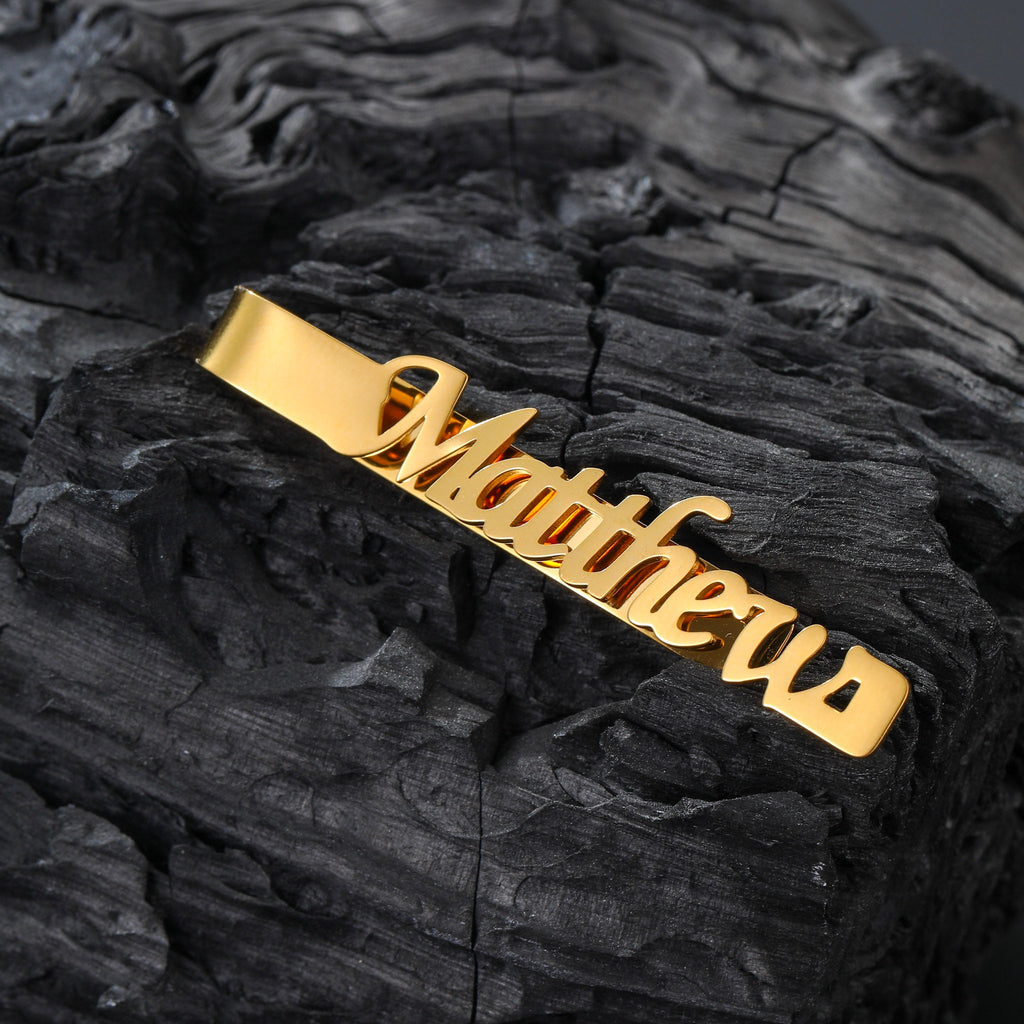 Personalized Name Tie Clip - Ornaments Co - 18K Gold Plated