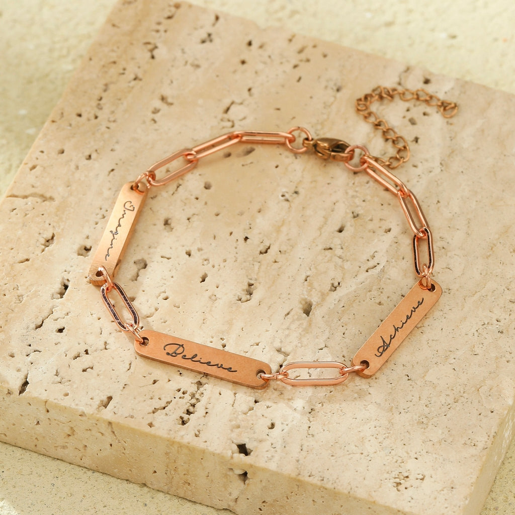 Signature Multi - Name Bar Bracelet For Women - Ornaments Co - 18K Gold Plated