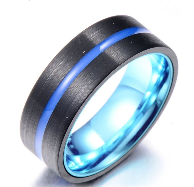 Tungsten Steel Ring For Men - Ornaments Co - Blue