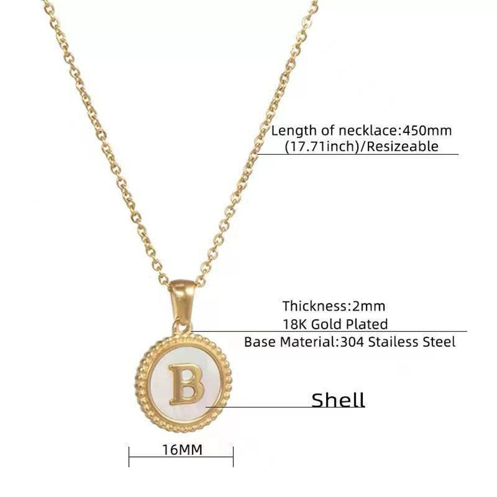 Waterproof Custom Initial 26 Letter Necklace - Ornaments Co - White